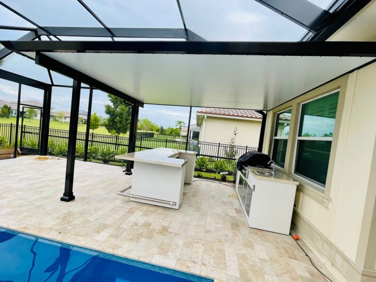 Renaissance Patio Moderno Insulated Aluminum Patio Cover Under Screen Enclosure
